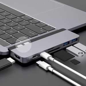 2 Pack HyperDrive DUO 7-in-2 USB-C Hub for Apple MacBook Pro/Air Space Gray- New